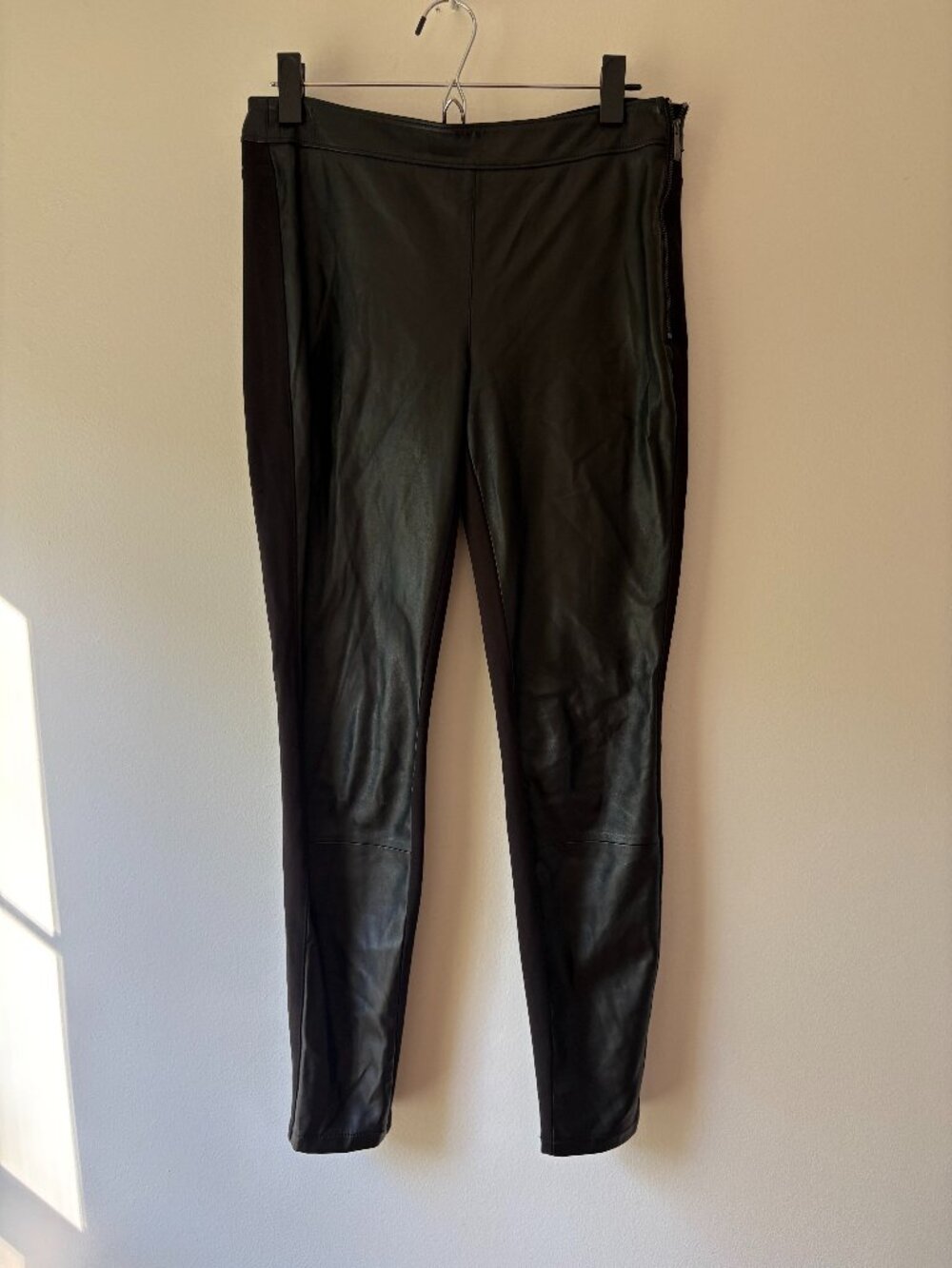 White House Black Market Faux Leather Panel Moto Leggings